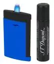 S.T. Dupont Slim 7 Fluo blau schwarz Feuerzeug Flat-Torch-Jet-Flamme 027771+ Gas