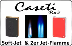 Caseti Paris Feuerzeuge mit SoftJet & 2er-Jet-Flamme - Kategoriebild