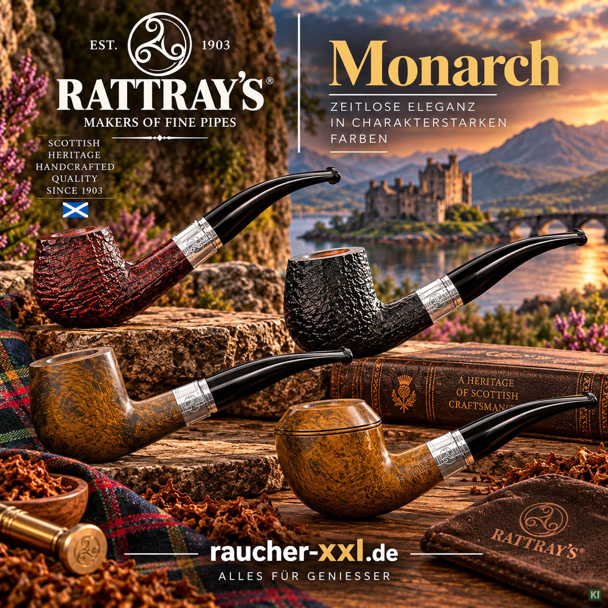Rattray’s Monarch Pfeifen mit schwarzem Mundstück - Kategoriebild