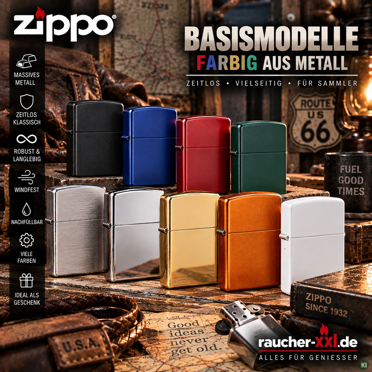 Zippo Basis Modelle farbig