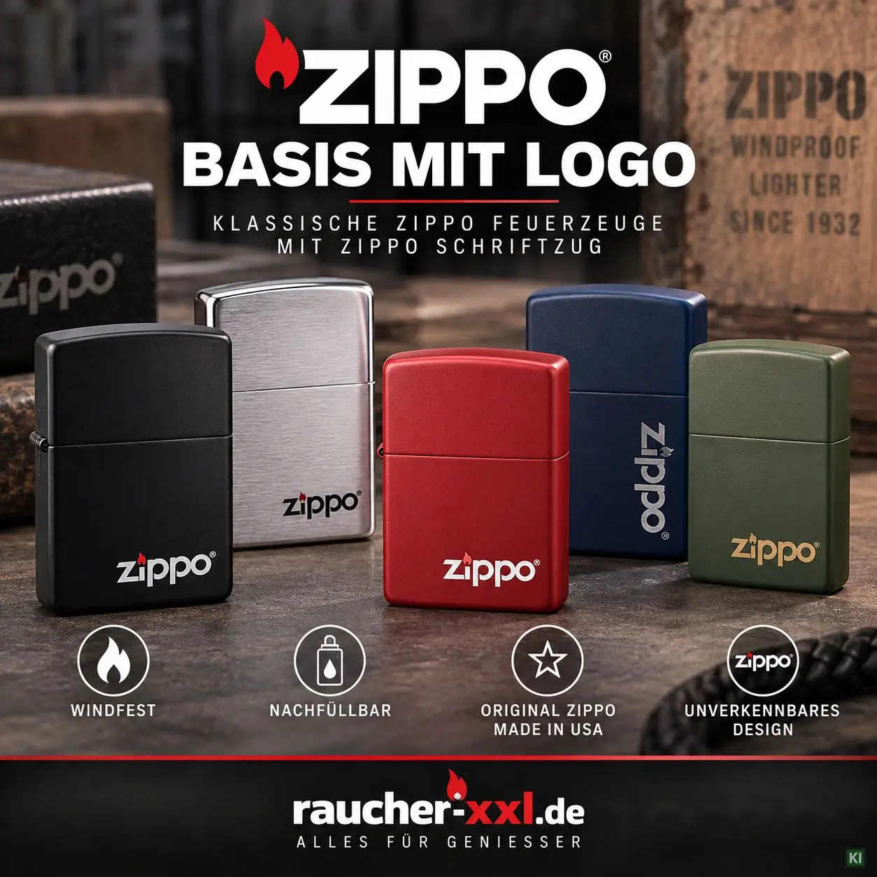 Zippo Logo Basismodell Feuerzeuge