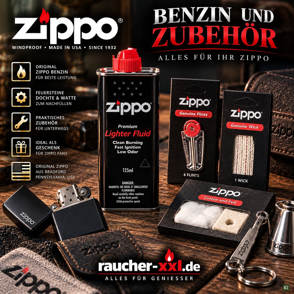 Zippo Benzin und Zubehör
