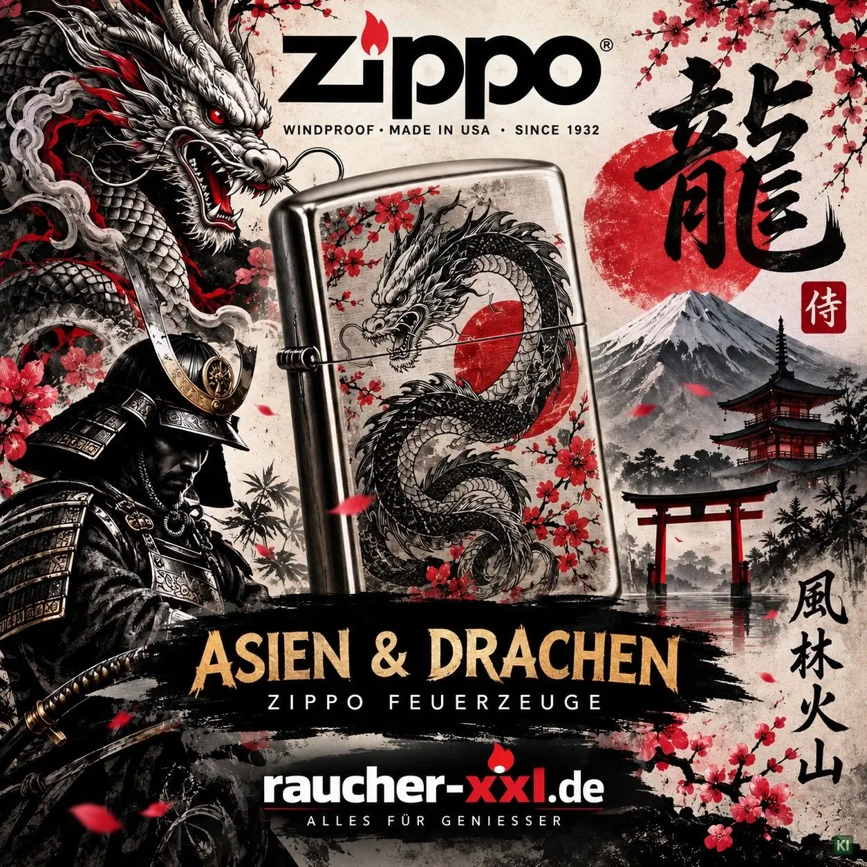 Zippo Drachen und Asien Feuerzeuge