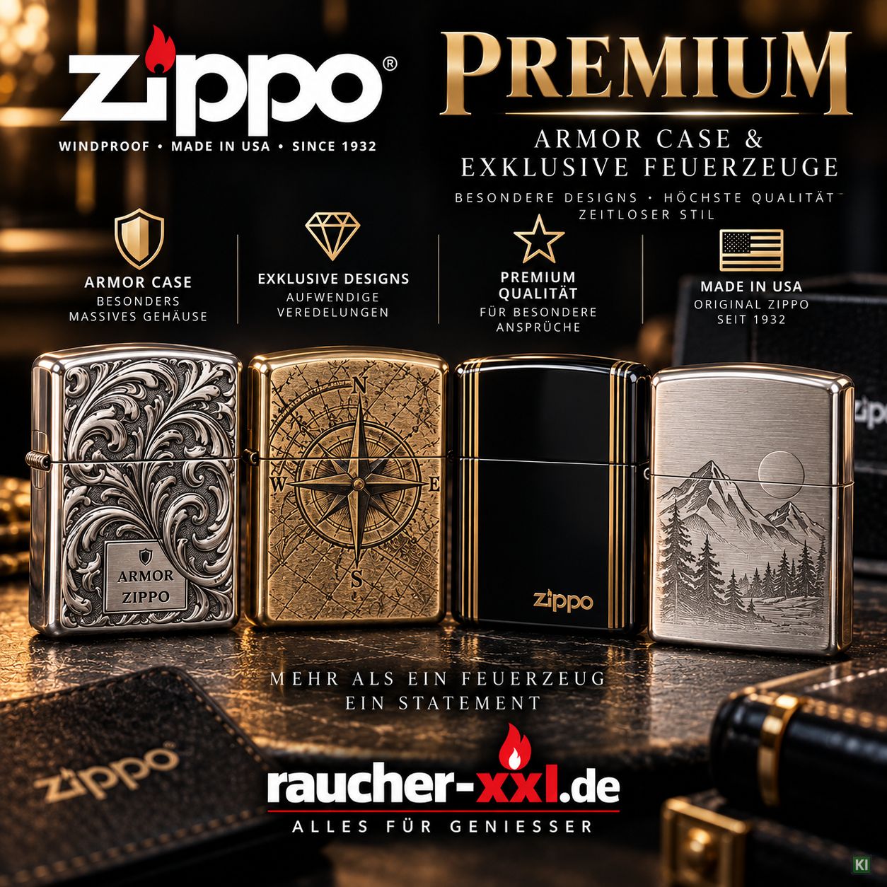 Zippo Premium und Amor Case