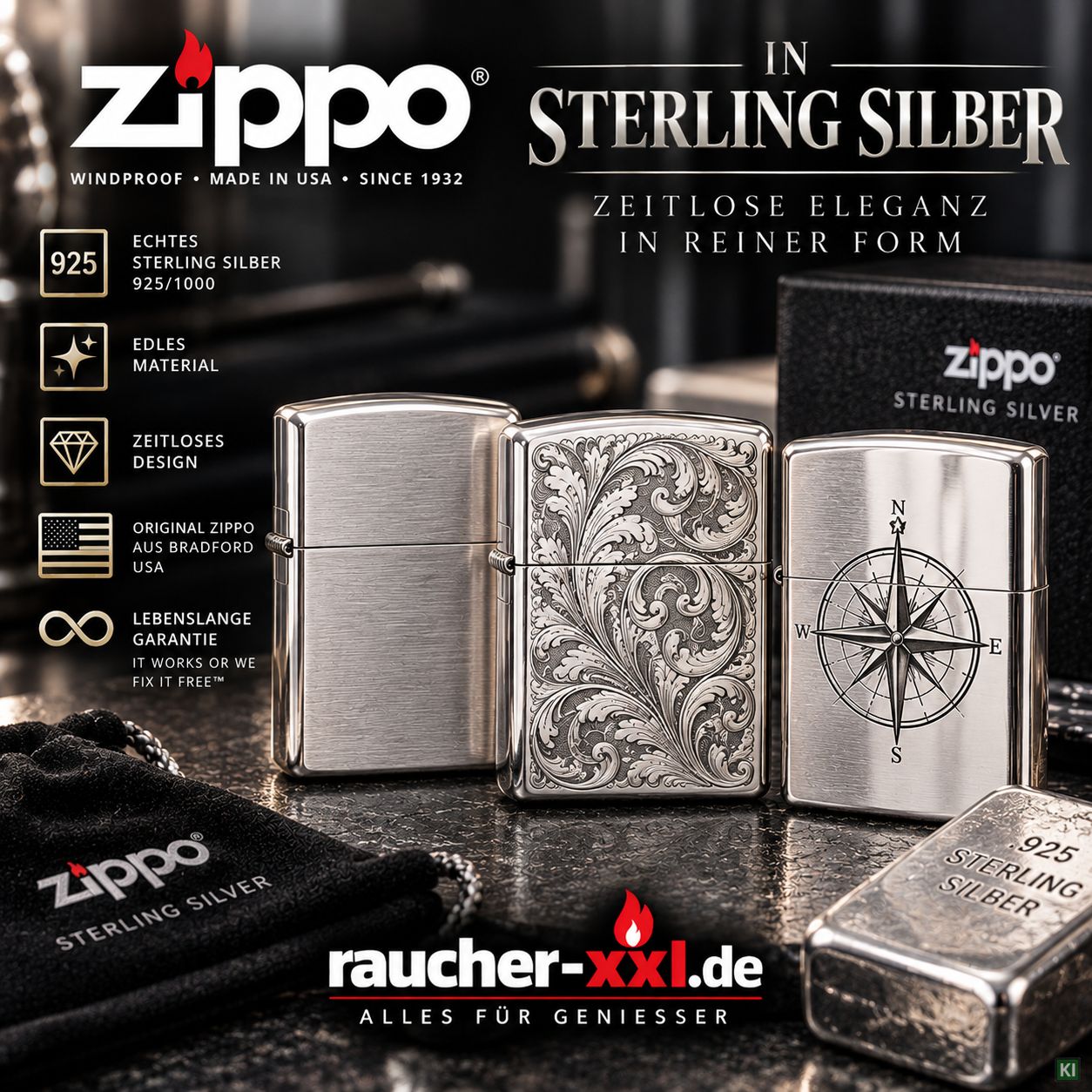 Zippo aus Sterlingssilber