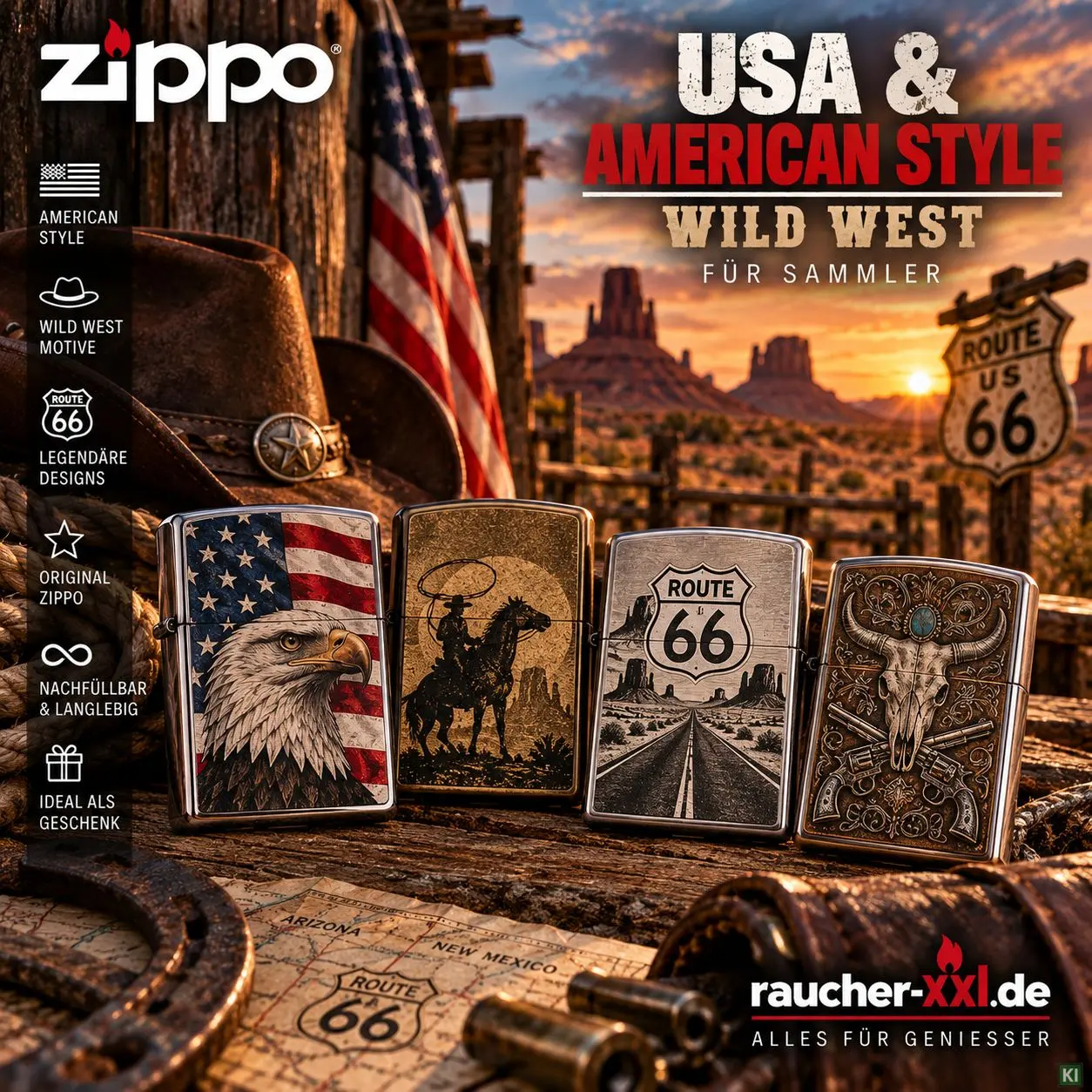 Zippo USA, American Style & Wild West