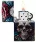 Vorschaubild: Zippo Floral Skull rundherum bedruckt Feuerzeug offen