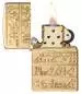 Vorschaubild: Zippo Hieroglyphen Armor mit Gravur Messing Feuerzeug offen