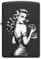 Vorschaubild: Zippo Pinup with Pizza schwarz matt Feuerzeug vorne