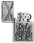 Vorschaubild: Zippo Samurai chrom gebürstet mit Emblem Feuerzeug offen