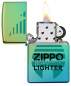 Vorschaubild: Zippo Windproof Lighter Teal poliert mit Logo Feuerzeug offen