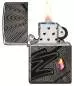 Vorschaubild: Zippo Z-Pattern Crystal Armor Case schwarz Feuerzeug offen