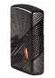 Vorschaubild: Zippo Z-Pattern Crystal Armor Case schwarz Feuerzeug seitlich vorne
