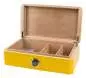 Vorschaubild: Humidor gelb Pianolack mit Leder schwarz offen