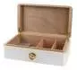 Vorschaubild: Humidor weiss Pianolack mit Leder braun offen