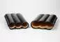 Mobile Preview: Zigarren Schiebe Etui Leder schwarz für 3 Zigarren