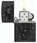 Vorschaubild: Zippo 2008206 Black Panther Black Matte mit schwarzem Metallemblem offen mit Flamme