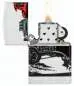 Vorschaubild: ZZippo 60006754 Hot Rod White Matte mit rotem US-Car und offenem Motor offen mit Flamme