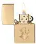 Vorschaubild: Title-Attribut Hauptbild: Zippo 60007826 Dice High Polish Brass offen mit Flamme
