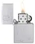 Vorschaubild: Zippo 60007828 Lady Strichzeichnung Satin Chrome Auto Engrave offen mit Flamme