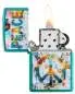 Vorschaubild: Zippo 60007847 Peace Friedenscollage Candy Teal Color Image offen mit Flamme