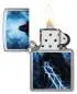 Vorschaubild: Zippo 60007863 Soul Reaper Brushed Chrome offen mit Flamme