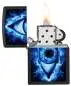 Vorschaubild: Zippo 60007866 Black Matte Color Eye mit blauem Auge offen mit Flamme