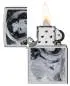 Vorschaubild: Zippo 60007871 Vintage Astronautin High Polish Chrome Color Image offen mit Flamme