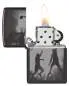 Vorschaubild: Zippo 60007932 Basketball Slam Dunk High Polish Black Photo Image offen mit Flamme