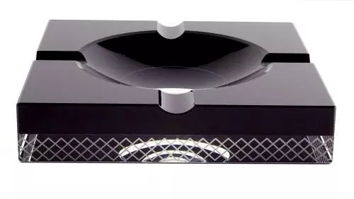 Produktbild: Angelo Design Zigarrenascher Kristall schwarz 4 Ablagen 20x20x4cm