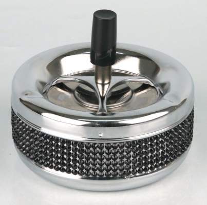 Produktbild: Drehascher chrom-Glittersteine schwarz 11cm