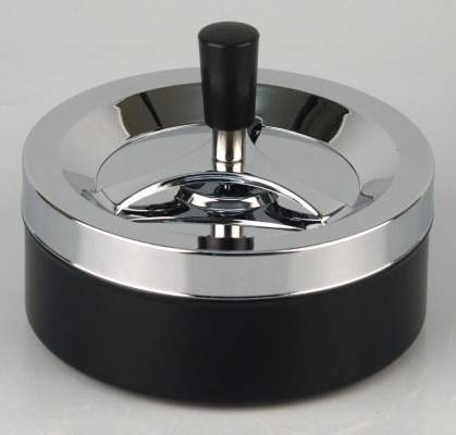 Produktbild: Drehascher chrom-schwarz matt 14cm