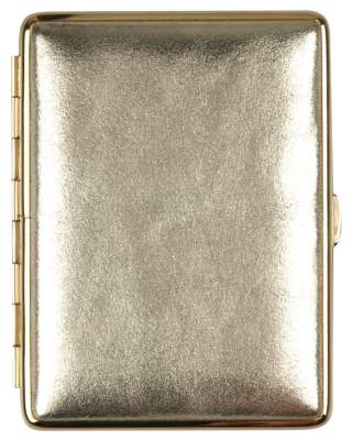 Produktbild: Zigarettenetui vom Hofe Metall Soft-Leder bordeaux-rot mit Nickelrand 100mm-18er