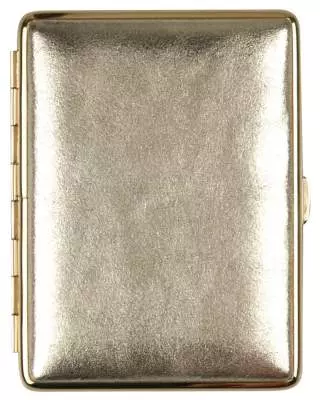 Produktbild: Zigarettenetui vom Hofe Metall Soft-Leder bordeaux-rot mit Nickelrand 100mm-18er