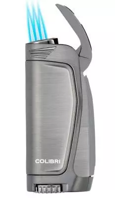 Produktbild: Colibri E3 gunmetal mit 3-fach Jet-Flamme offen