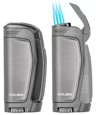 Produktbild: Colibri E3 gunmetal Feuerzeug zu und offen