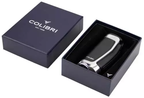 Produktbild: Colibri E3 schwarz chrom mit 3-fach Jet-Flamme