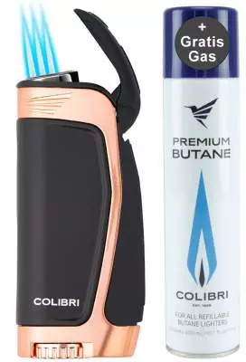Produktbild: Colibri E3 schwarz rosegold Feuerzeug