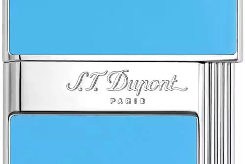 Produktbild: S.T. Dupont Slimmy Feuerzeug hellblau chrom Logo