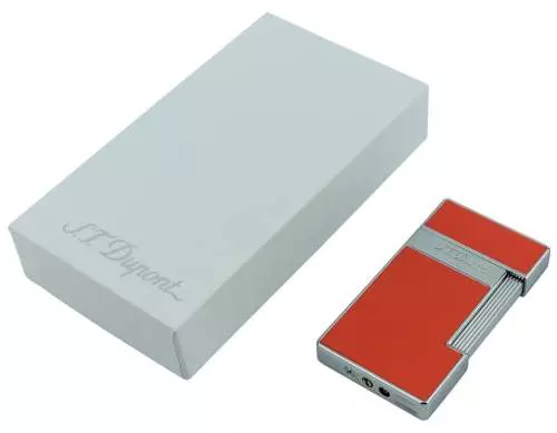 Produktbild: S.T. Dupont Slimmy Feuerzeug korallen-rot chrom Verpackung