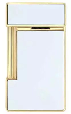 Produktbild: S.T. Dupont Slimmy Feuerzeug weiß gold hinten