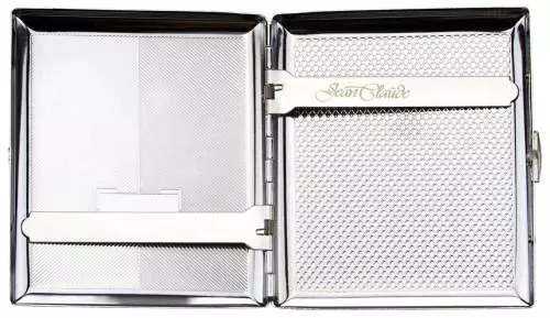 Produktbild: Zigarettenetui Jean Claude Nickel diagonale Linien 20er offen