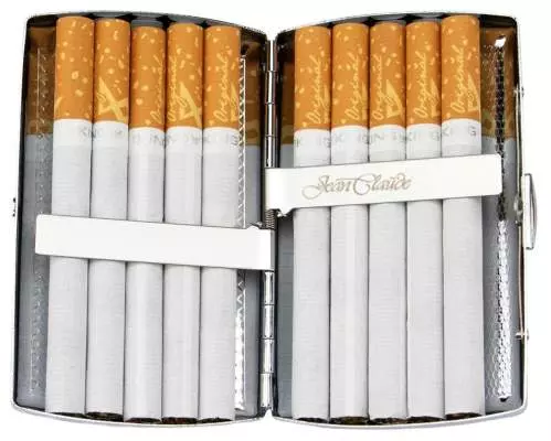 Produktbild: Zigarettenetui Jean Claude Metall Wellendesign 10er befüllt