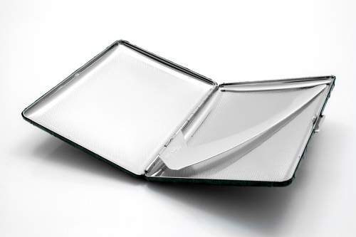 Produktbild: Zigarettenetui Pearl Metall Leder grün Kroko 9er