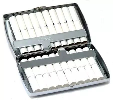 Produktbild: Zigarettenetui Pearl Metall silbern für 20 IQOS befüllt
