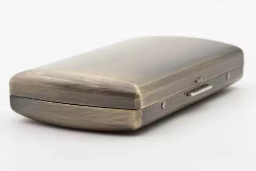 Produktbild: Zigarettenetui Pearl Metall Messingfarben 12er liegend