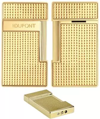 Produktbild: S.T. Dupont Slimmy Feuerzeug gold Diamond vorne hinten