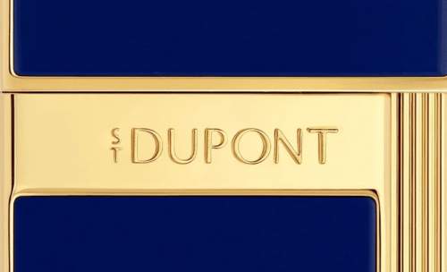 Produktbild: S.T. Dupont Slimmy Feuerzeug blau gold Logo