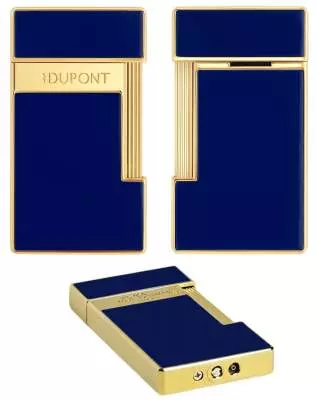 Produktbild: S.T. Dupont Slimmy Feuerzeug blau gold Ansichten