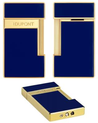 Produktbild: S.T. Dupont Slimmy Feuerzeug blau gold Ansichten